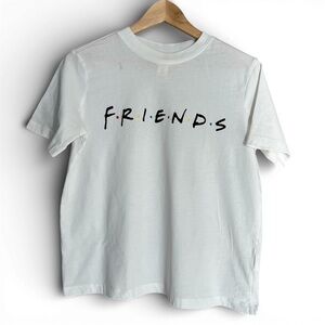 H&M White Short Sleeve Tee with Friends Print